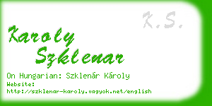 karoly szklenar business card
