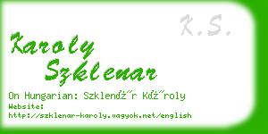 karoly szklenar business card